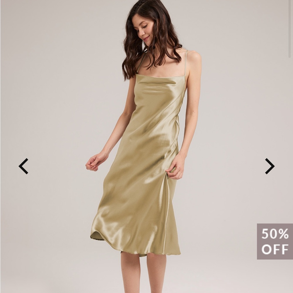 Nap Silk Satin Slip Midi Dress